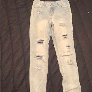 ripped light washed jeans